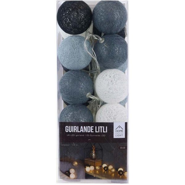 Guirlande lumineuse boules colorées 20 LED 3,45 m - THE HOME DECO FACTORY