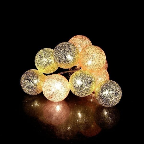 Guirlande lumineuse boules colorées 10 LED 1,92 m - 4,90