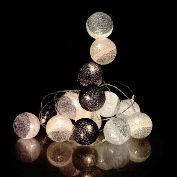 Guirlande lumineuse boules pailletées 16 leds - 7,90