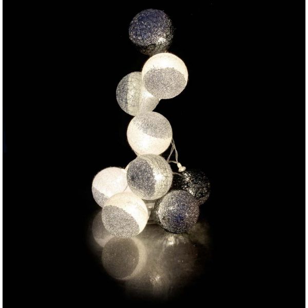 Guirlande lumineuse boules pailletées 10 leds - 5,90