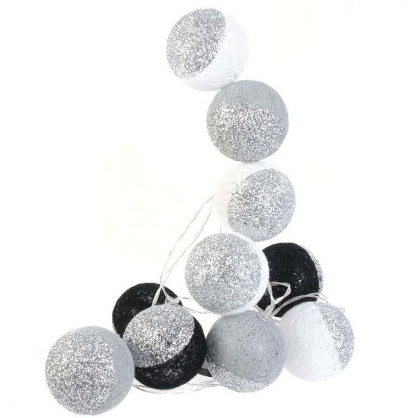 Guirlande lumineuse boules pailletées 10 leds