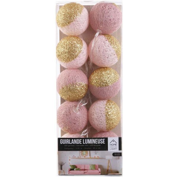 Guirlande lumineuse boules pailletées 10 leds - THE HOME DECO LIGHT