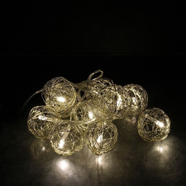 Guirlande lumineuse sphère filaire en métal 10 leds - THE HOME DECO LIGHT