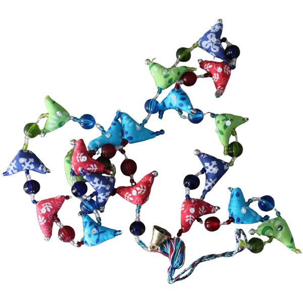 Guirlande oiseaux colorés en tissu 140 cm