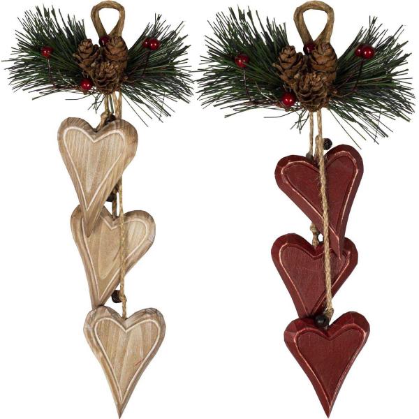 Guirlande pomme de pin coeurs (Lot de 2)