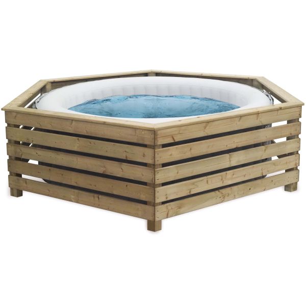 Habillage en bois pour spa gonflable Decorspa