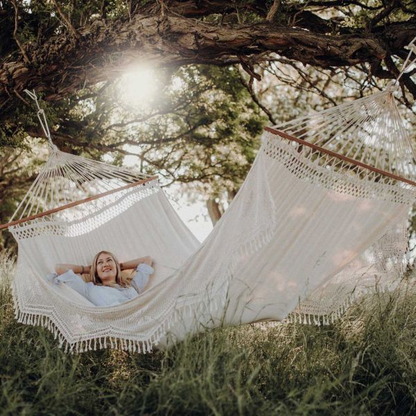 Hamac artisanal XXL en coton jacquard Palacio - 8