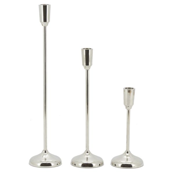 Hauts bougeoirs en aluminium (Lot de 3)