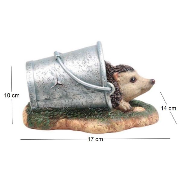 Hérisson dans un seau en résine - 5