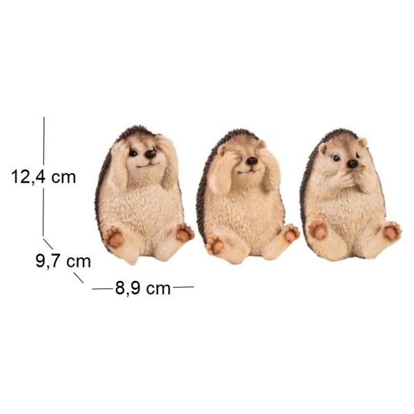 Hérissons expressifs en résine (Lot de 3) - ESS-1256