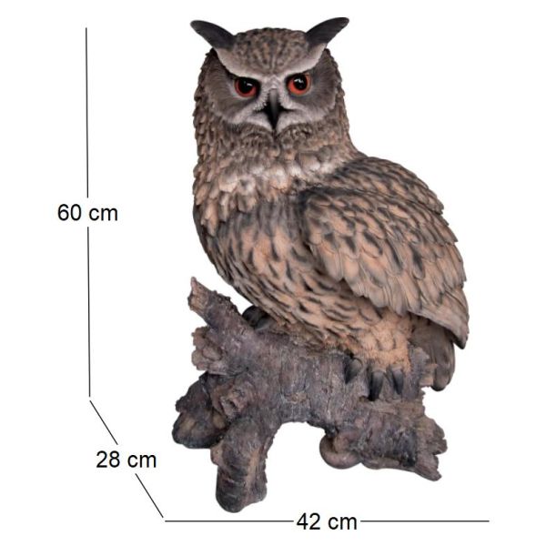 Hibou sur branche en résine 60 cm - 222,53