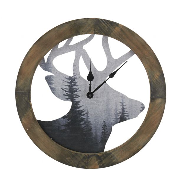 Horloge Cerf en pin - AUBRY GASPARD