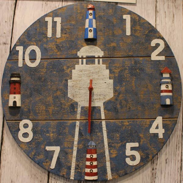 Horloge en bois Phare 50 cm - BATELA