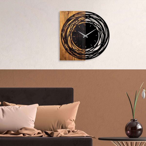 Horloge en bois et métal Clock - HANAH HOME