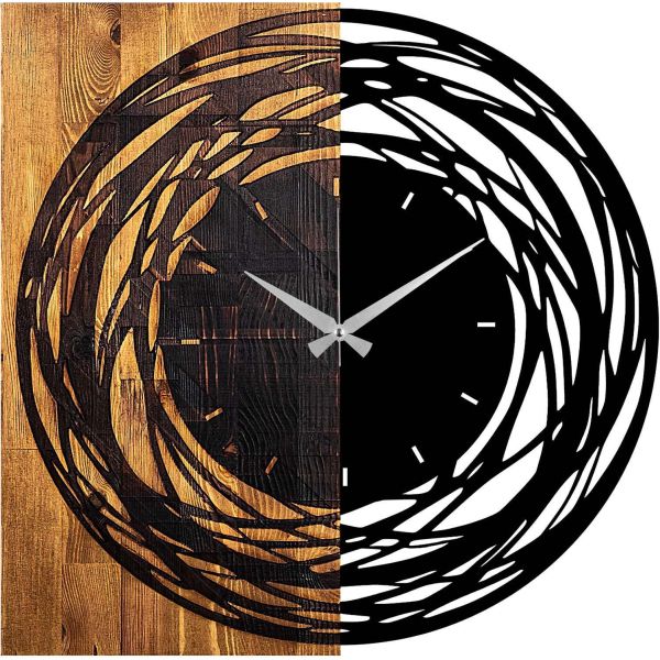 Horloge en bois et métal Clock