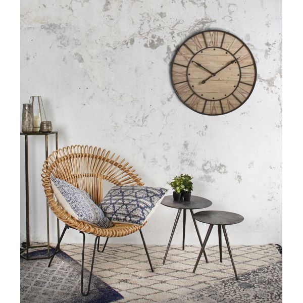 Horloge en bois et métal Industrie - AUB-0476