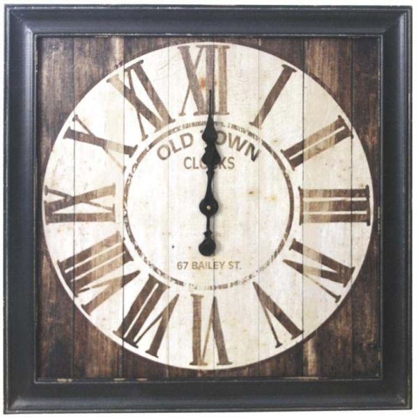 Horloge carrée en bois vintage