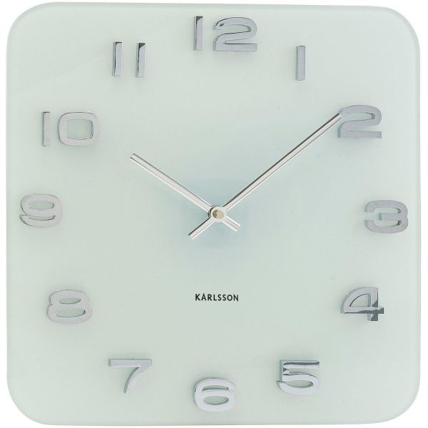 Horloge carrée vintage en verre 35 cm