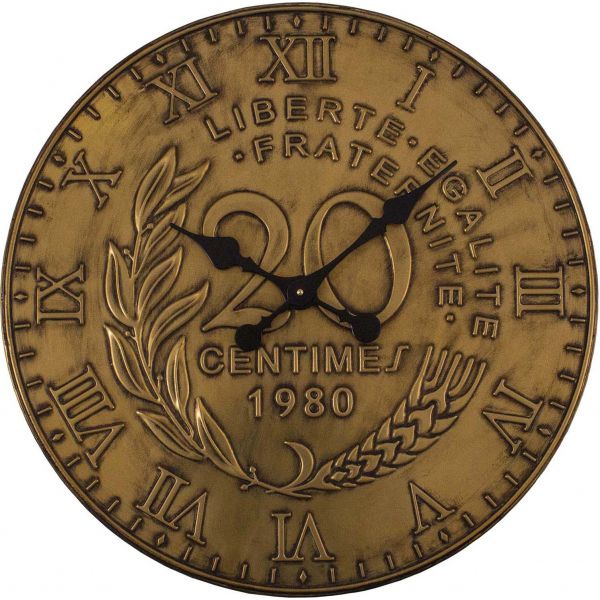 Horloge en fer pièce de monnaie 60 cm