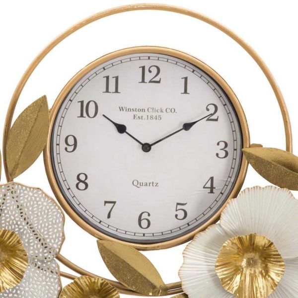 Horloge avec fleurs décoratives en métal Flow 92.5 x 8 x 45.5 cm - 81,90