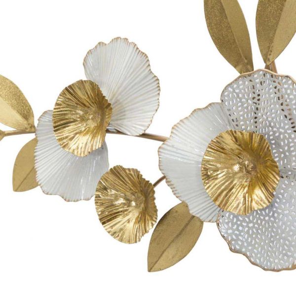 Horloge avec fleurs décoratives en métal Flow 92.5 x 8 x 45.5 cm - 6