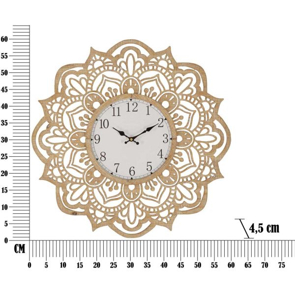 Horloge en mdf Carving 60 x 4.5 cm - MAU-0359