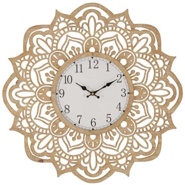 Horloge en mdf Carving 60 x 4.5 cm