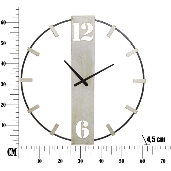 Horloge en métal Silvery 61 x 4.5 x 63 cm - MAU-0351