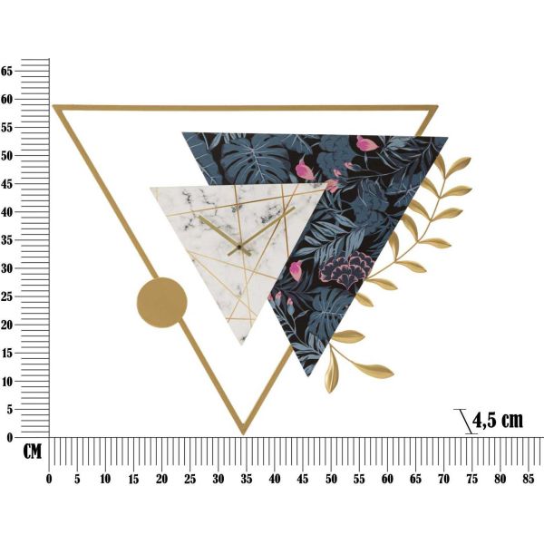 Horloge en métal Triangle 75 x 4.5 x 59 cm - MAU-0358
