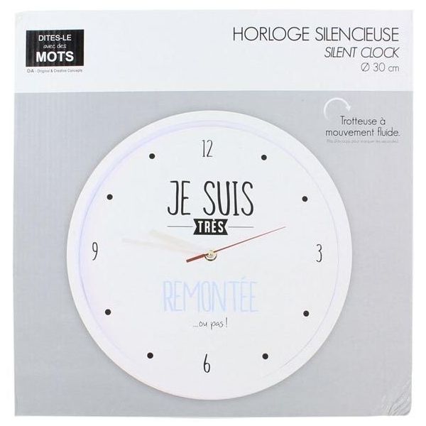 Horloge moderne 30 cm Je suis... - DITES LE AVEC DES MOTS