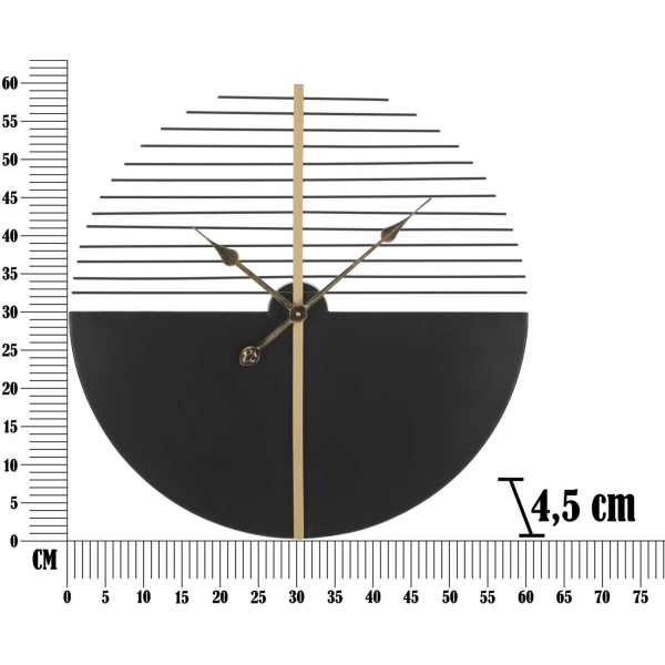 Horloge murale en métal Glam stick 60 x 4.5 cm - MAU-0779