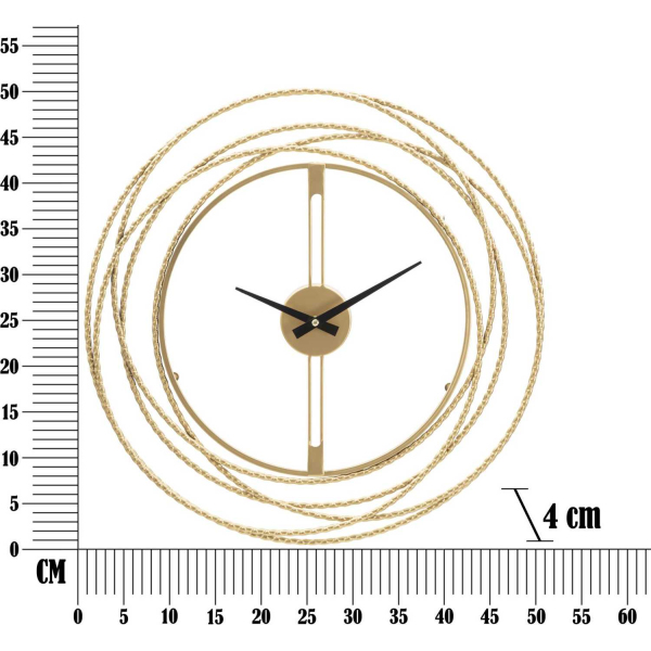 Horloge murale en métal Gold strips 50 x 4 cm - MAU-0780