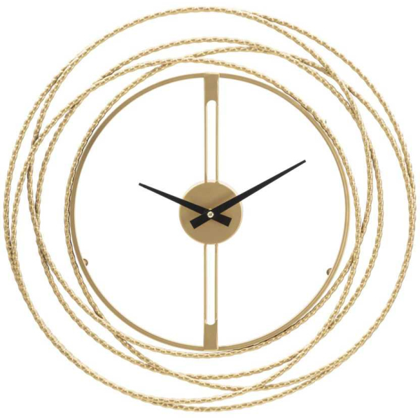 Horloge murale en métal Gold strips 50 x 4 cm