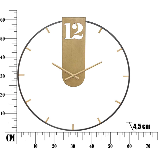 Horloge murale en métal Goldy 60 x 4.5 cm - MAU-0777