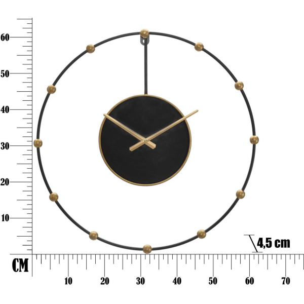 Horloge murale en métal Pearl 61 x 4.5 cm - MAU-0778