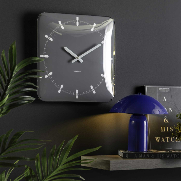 Horloge murale en métal Sucinto Dome Square - KARLSSON