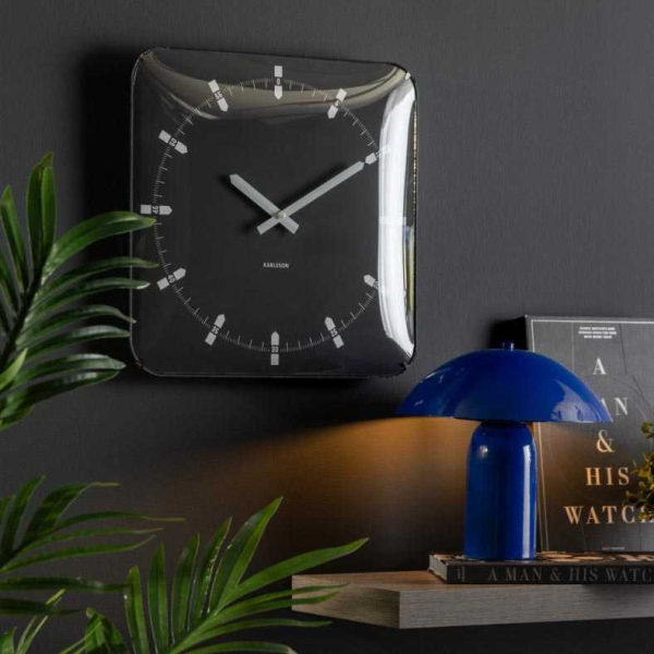 Horloge murale en métal Sucinto Dome Square - KARLSSON