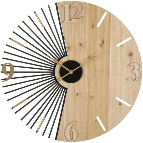 Horloge murale en métal Wordy 60 x 3.5 cm