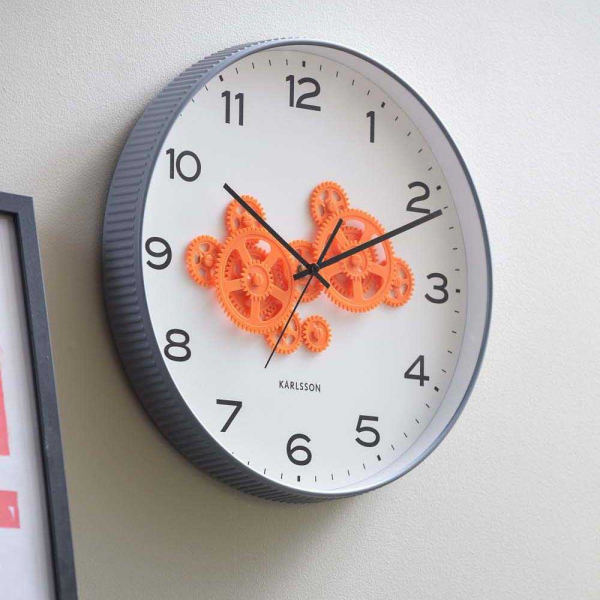 Horloge murale ronde Open Gear - KARLSSON