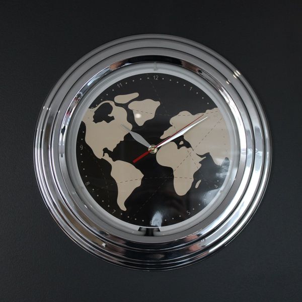 Horloge néon mappemonde 30 cm - AMA-4964