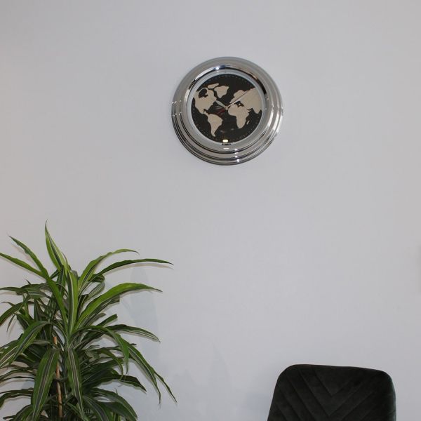 Horloge néon mappemonde 30 cm - 19,90