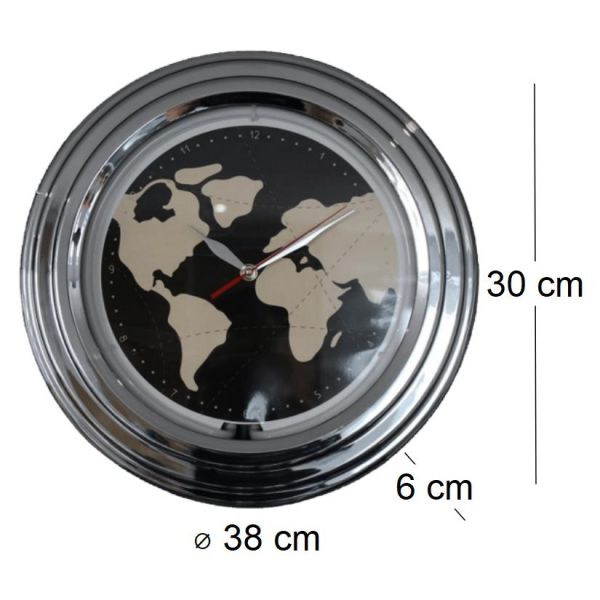 Horloge néon mappemonde 30 cm - 9