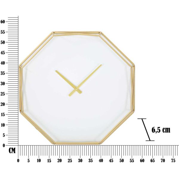 Horloge octogonale en métal Goldy 56 x 6.5 x 56 cm - MAU-0355