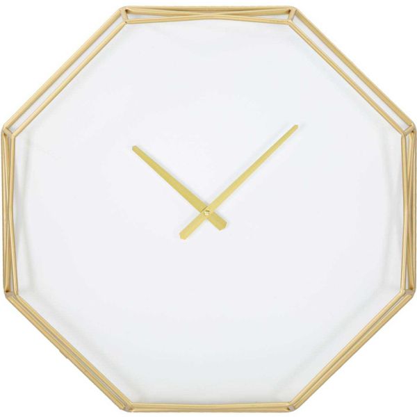 Horloge octogonale en métal Goldy 56 x 6.5 x 56 cm