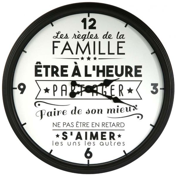 Horloge en plastique La vie en famille