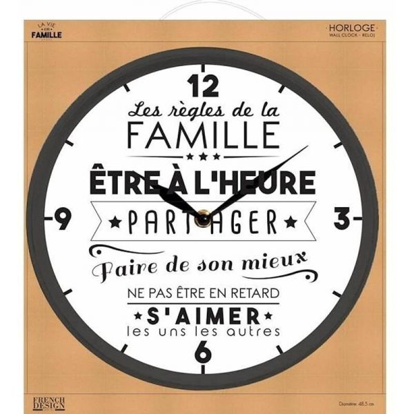 Horloge en plastique La vie en famille - 22,90