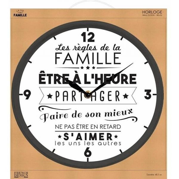 Horloge en plastique La vie en famille - 22,90