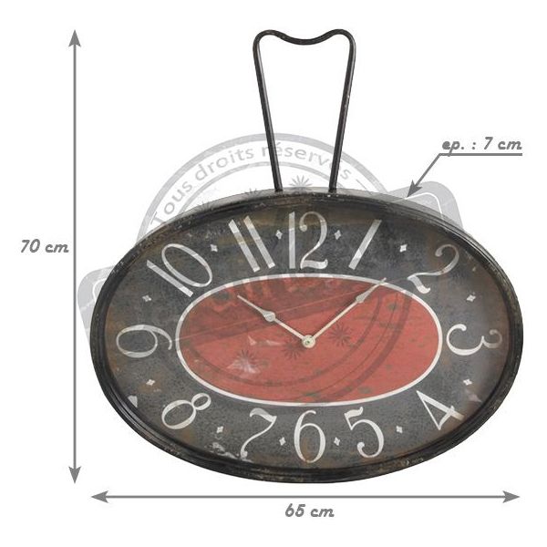 Horloge rétro en métal et verre - AUBRY GASPARD