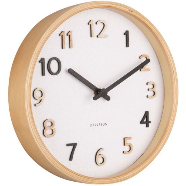 Horloge ronde en bois Pure  22 cm