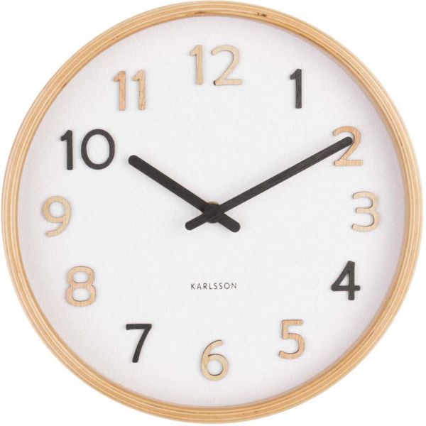 Horloge ronde en bois Pure  22 cm - KARLSSON